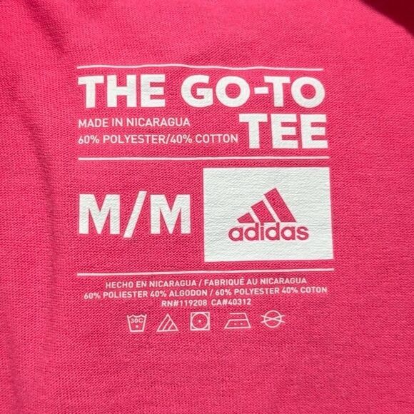 Adidas Hot Pink Tee with Black Logo - Picture 5 of 5